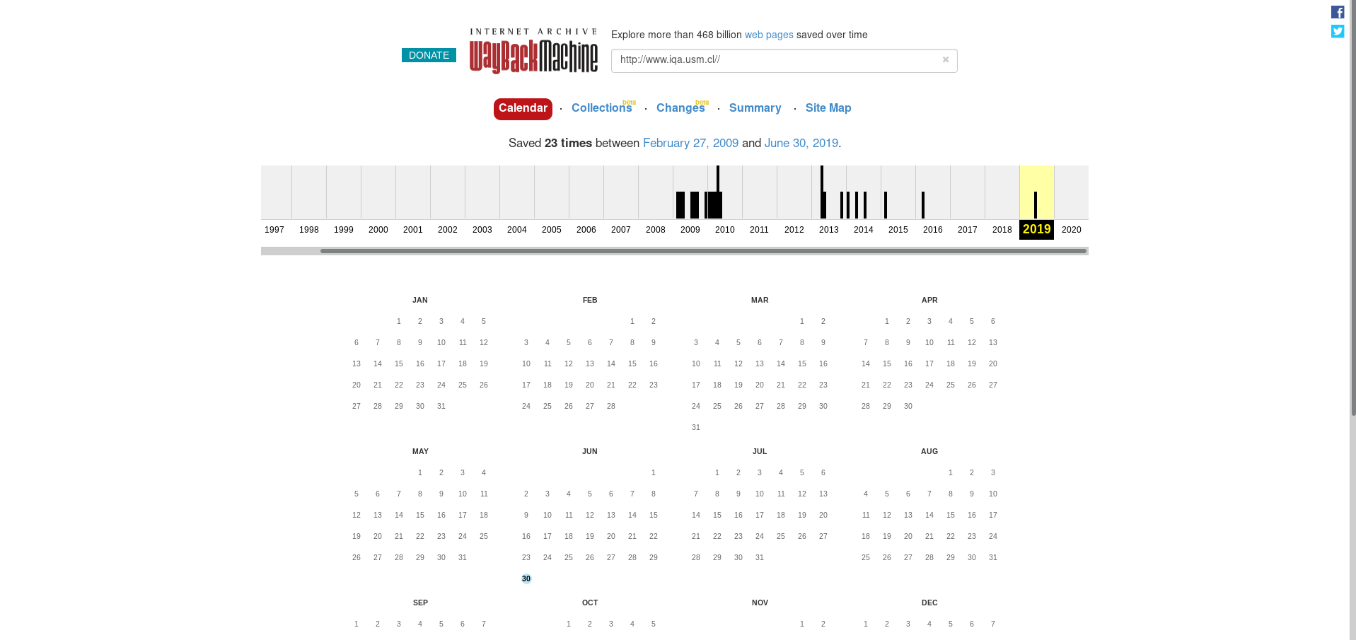 Wayback Machine results